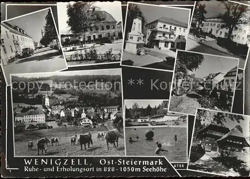 Wenigzell Orts und Teilansihten Strassenpartien Schwimmbad Kat. Wenigzell
