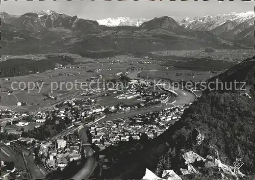 hallein Blick vom Barmstein mit Tennengebirge und Hoher Dachstein Kat. Hallein