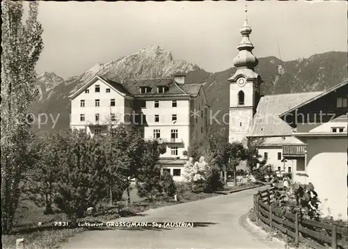 Grossgmain Dorfpartie mit Kirche Kat. Grossgmain