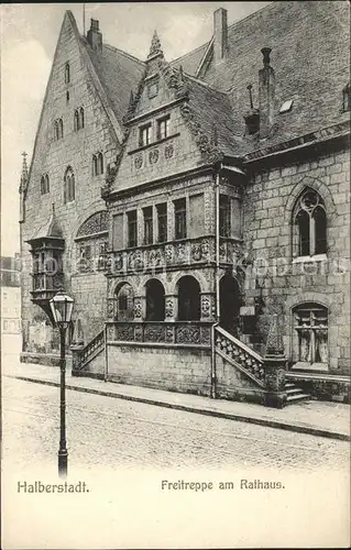 Halberstadt Freitreppe am Rathaus Kat. Halberstadt