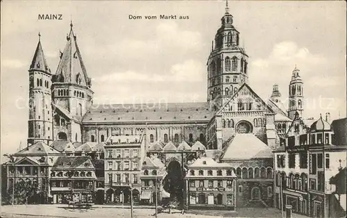 Mainz Rhein Dom Blick vom Markt / Mainz Rhein /Mainz Stadtkreis