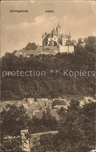 Wernigerode Harz Teilansicht mit Schloss Kat. Wernigerode