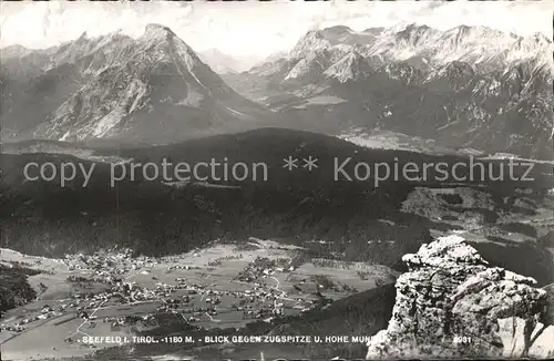 Seefeld Tirol Panorama Blick gegen Zugspitze und Hohe Munde Mieminger Kette Kat. Seefeld in Tirol