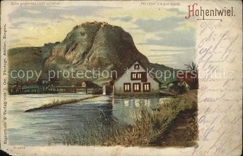 Hohentwiel Blick zur Festungsruine Hohentwiel Kuenstlerkarte Kat. Singen (Hohentwiel)
