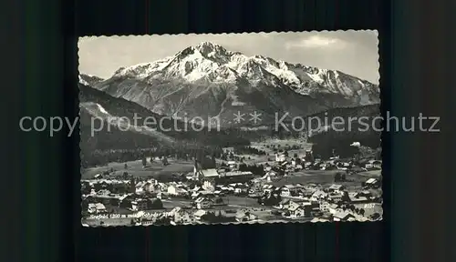 Seefeld Tirol Panorama mit Hocheder Stubaier Alpen Kat. Seefeld in Tirol