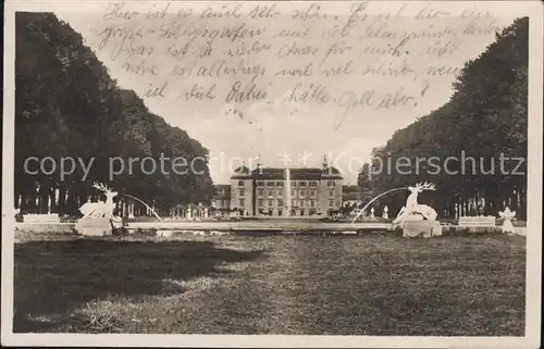 Schwetzingen Blick zum Schloss Hirschbassin Bahnpost Kat. Schwetzingen