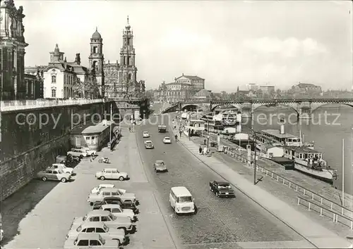 Dresden An der Bruehlschen Terrasse Faehrschiff Kirche