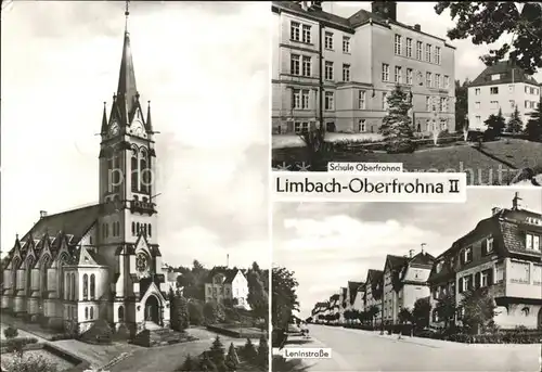 Oberfrohna Kirche Schule Leninstrasse Kat. Limbach Oberfrohna
