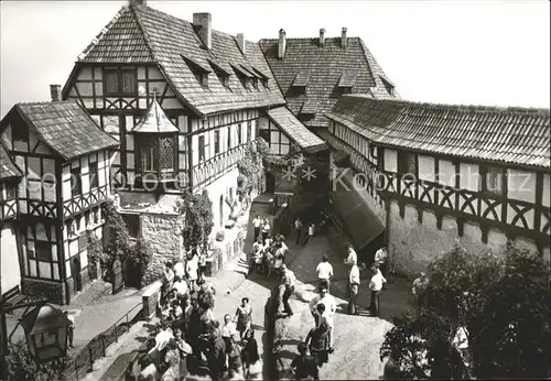 Eisenach Thueringen Wartburg Vogtei mit Nuernberger Erker Ritterhaus Torhaus Fachwerk Kat. Eisenach