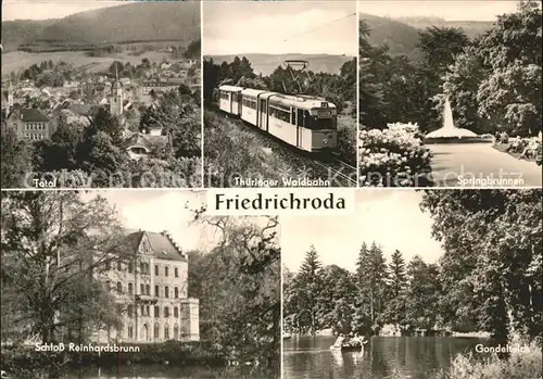 Friedrichroda Thueringer Waldbahn Eisenbahn Springbrunnen Gondelteich Schloss Reinhardsbrunn Kat. Friedrichroda