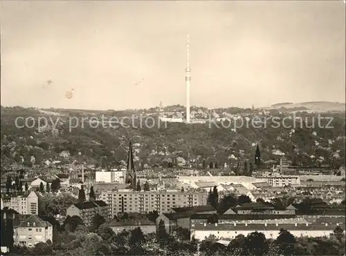 Dresden Panorama Blick vom Rathaus zum Fernsehturm