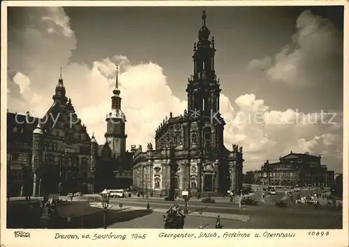 Dresden Georgentor Schloss Hofkirche Opernhaus vor Zerstoerung 1945 Stempel Deutsches Turnfest