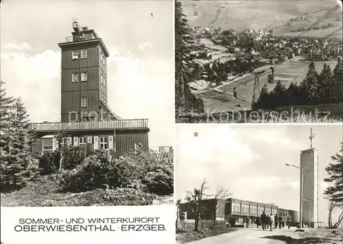 Oberwiesenthal Erzgebirge Wetterwarte Fichtelberg HO Gaststaette Fichtelberghaus Kabinenbahn Kurort Kat. Oberwiesenthal