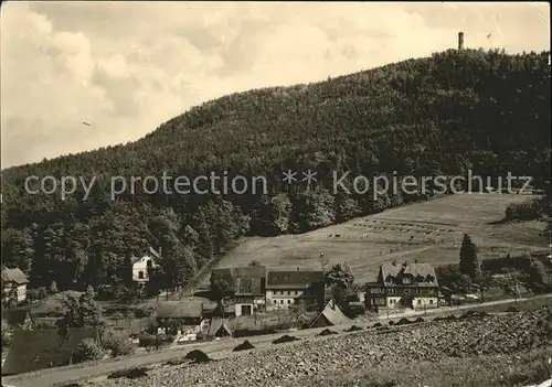 Hain Oybin Blick zum Hochwald Turm Zittauer Gebirge Kat. Kurort Oybin