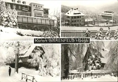 Baerenfels Erzgebirge Teilansichten Kurort Putzmuehle Winterimpressionen Kat. Altenberg