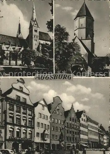 Augsburg Dom Jacobstor Maximilianstrasse Brunnen Kat. Augsburg