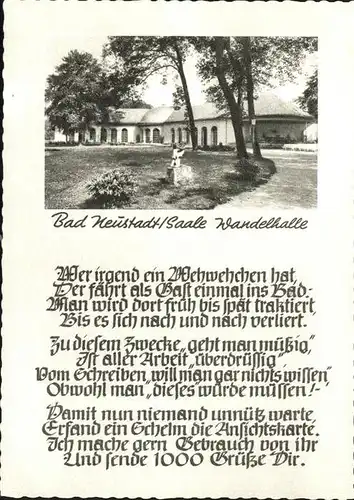 Bad Neustadt Wandelhalle Gedicht Kat. Bad Neustadt a.d.Saale