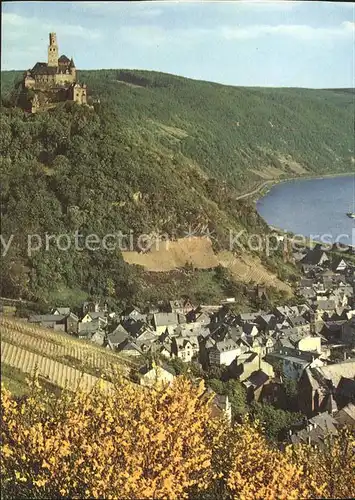 Braubach Rhein Teilansicht mit Marksburg / Braubach /Rhein-Lahn-Kreis LKR