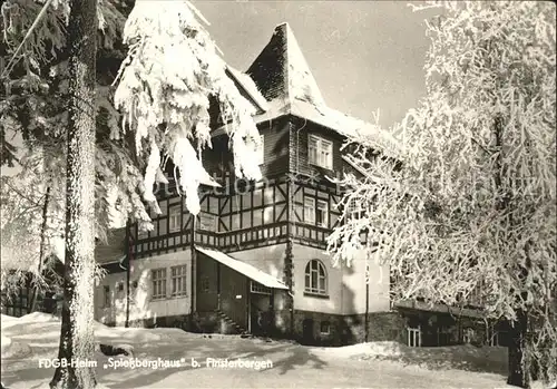 Finsterbergen FDGB Heim Spiessberghaus im Winter Luftkurort Kat. Finsterbergen Thueringer Wald