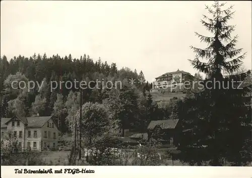 Baerenfels Erzgebirge Tal mit FDGB Heim Kat. Altenberg