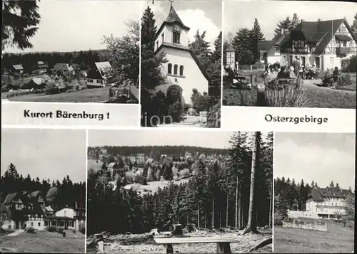 Baerenburg Sachsen Teilansichten Kurort Kirche Handabzug / Altenberg /Saechsische Schweiz-Osterzgebirge LKR