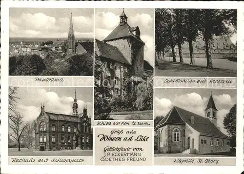 Winsen Luhe Panorama Schloss Allee mit Marstall Rathaus Schlossplatz Kapelle St. Georg Eckermann Kat. Winsen (Luhe)