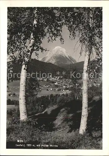 Seefeld Tirol Panorama mit Hohe Munde Mieminger Kette Kat. Seefeld in Tirol