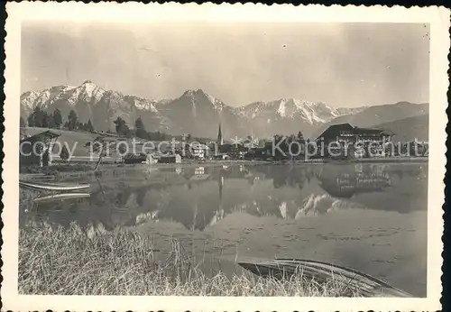 Seefeld Tirol Uferpartie am Wildsee mit Wettersteingebirge Kat. Seefeld in Tirol