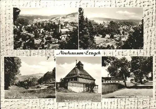 Neuhausen Erzgebirge Gesamtansicht Schloss Schwartenberg Bergbaude Dachsbaude Kammbaude Kat. Neuhausen Erzgebirge