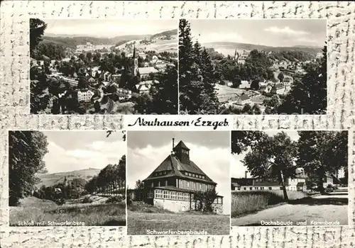 Neuhausen Erzgebirge Gesamtansicht Schloss Schwartenberg Bergbaude Dachsbaude Kammbaude Kat. Neuhausen Erzgebirge