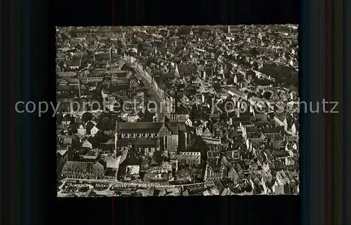 Augsburg Maximilianstrasse mit Ulrichkirche Fliegeraufnahme Kat. Augsburg