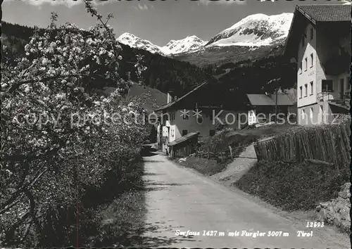 Serfaus Tirol Ortspartie mit Furgler Baumbluete Kat. Serfaus