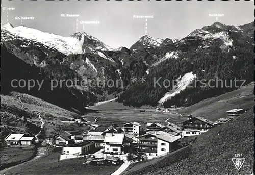 Hintertux Zillertal Gesamtansicht mit Tuxer Alpen Kat. Tux