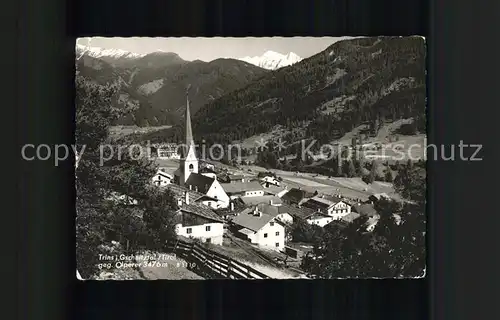 Trins Innsbruck Ortsansicht mit Kirche gegen Olperer Zillertaler Alpen / Trins /Innsbruck