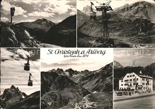 St Christoph Arlberg Wegekreuz Alpenpanorama Kabinenbahn Sporthotel Wintersportplatz / St. Anton am Arlberg /Landeck