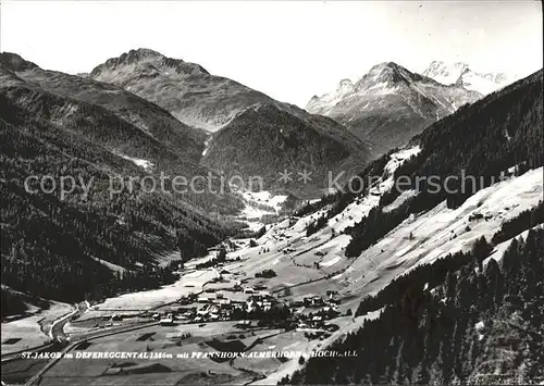 St Jakob Defereggen Panorama mit Pfannhorn Almerhorn und Hochgall Hohe Tauern Kat. St. Jakob in Defereggen