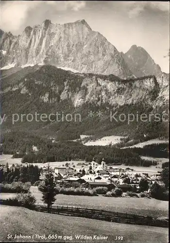 St Johann Tirol Gesamtansicht gegen Wilden Kaiser Kat. St. Johann in Tirol