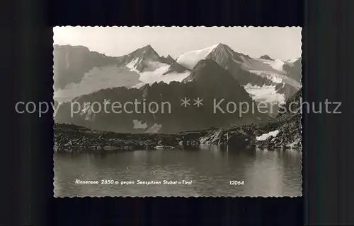 Stubaital Rinnensee Bergsee gegen Seespitzen Stubaier Alpen Kat. Neustift im Stubaital