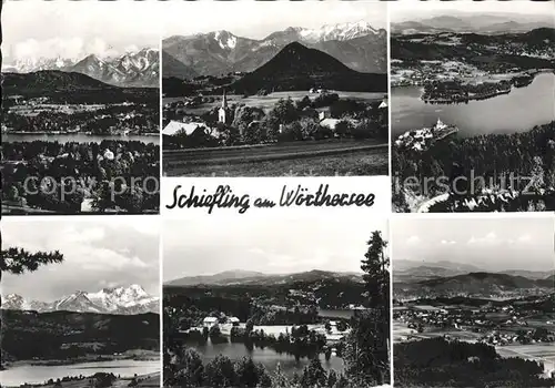 Schiefling See Gesamtansichten mit Alpenpanorama Kat. Schiefling am See