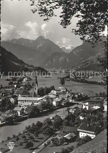 Zell Ziller Tirol Gesamtansicht mit Tristner Reisseckgruppe Alpenpanorama Kat. Zell am Ziller