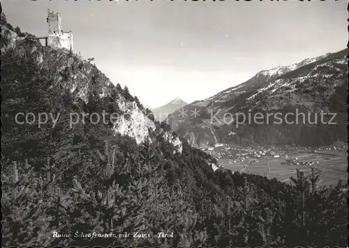 Stanz Landeck Burg Ruine Schrofenstein Blick nach Zams Kat. Stanz bei Landeck
