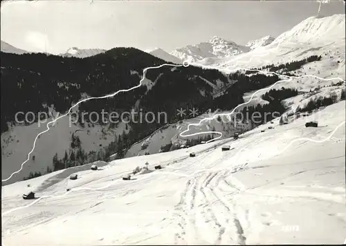 Serfaus Tirol Skiabfahrt Wintersportplatz Kat. Serfaus