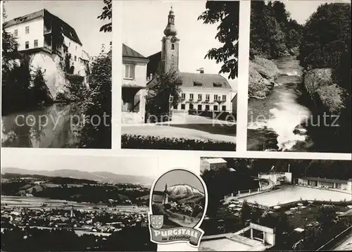 Purgstall Erlauf Panorama Kirche oetscher Ybbstaler Alpen Schwimmbad Kat. Purgstall an der Erlauf