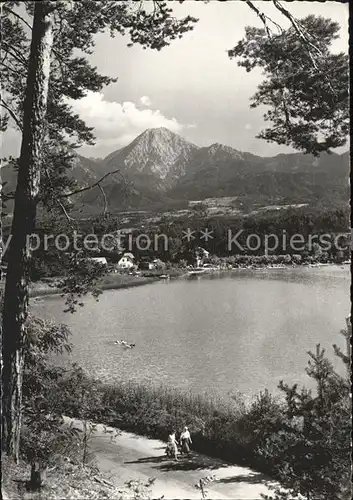 Faakersee Uferweg Blick zum Mittagskogel Karawanken Kat. Villach