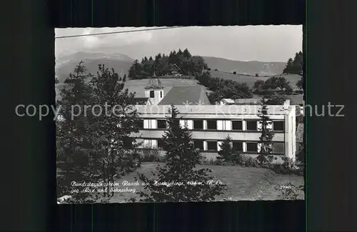 Raach Hochgebirge Bundestagungsheim Blick zum Rax und Schneeberg Kat. Raach am Hochgebirge