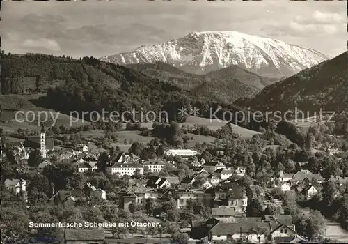 Scheibbs Gesamtansicht mit oetscher Ybbstaler Alpen Sommerfrische Kat. Scheibbs