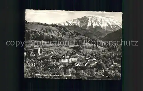 Scheibbs Gesamtansicht mit oetscher Ybbstaler Alpen Sommerfrische Kat. Scheibbs