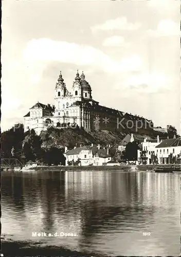 Melk Donau Benediktinerstift Barock Blick vom Donauufer Kat. Melk