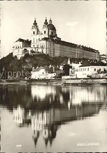 Melk Donau Benediktinerstift Barock Blick vom Donauufer Kat. Melk