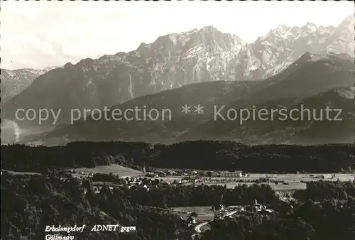 Adnet Gesamtansicht gegen Goellmassiv Berchtesgadener Alpen Kat. Adnet